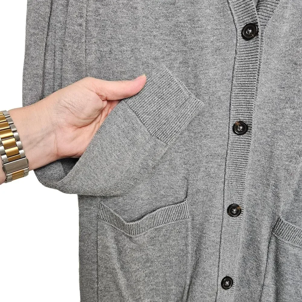 Abercrombie & Fitch Mens Gray Knit Cardigan Sz S Buttons Pockets Grandpa Preppy